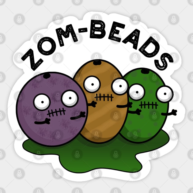 Zom-beads Cute Halloween Zombie Beads Pun Sticker by punnybone